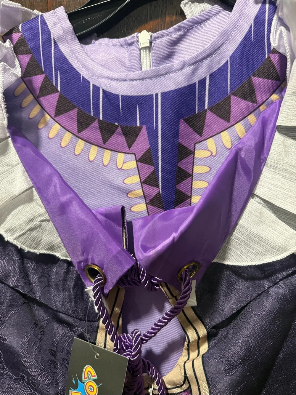 Purple Kids Fantasy Adventure Costume Dress with Gold Trim